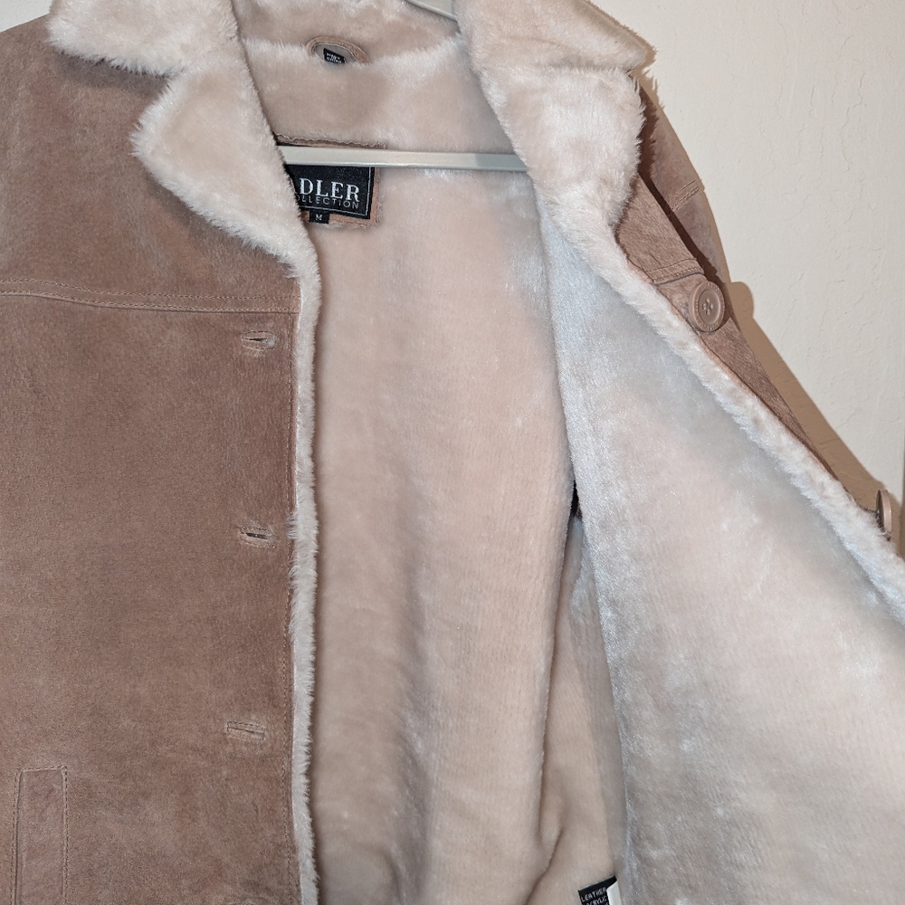 Adler Collection Genuine Leather Tan Jacket Size Medium - Picture 9 of 10